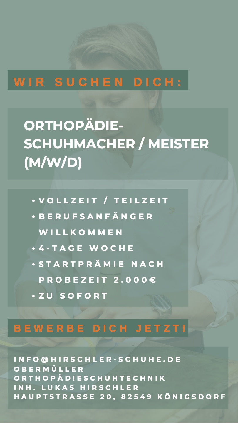 Stellenanzeige Orthopädie-Schuhmacher/Meister